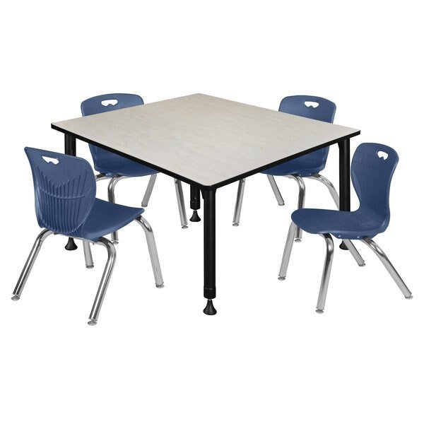 Tables > Height Adjustable > Square Table & Chair Sets, 48 X 48 X 23-34, REGENCY, Mfr# TB4848PLAPBK45NV